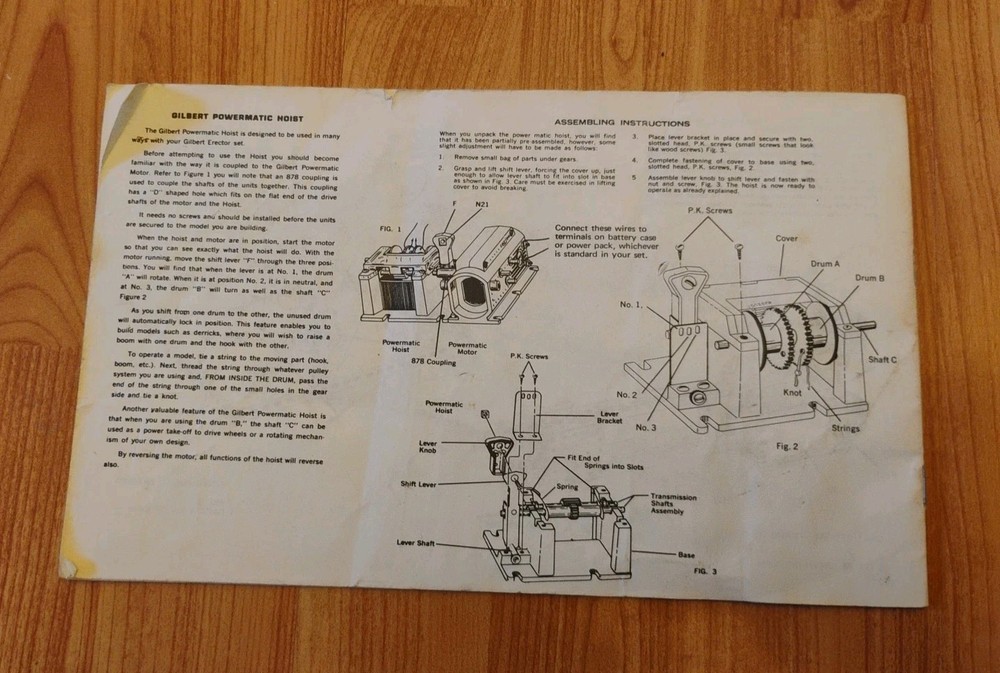 Gilbert Gabriel Erector Set M-8352 Model Building Guide Manual