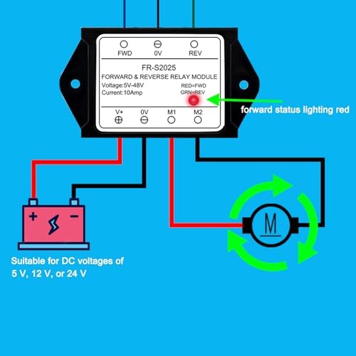 DC 5V to 48V 10A Forward and Reverse Relay Module,Controlling The Forward and