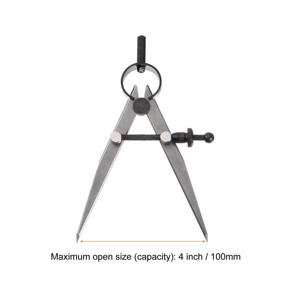 Spring Joint Caliper 4" 100mm Spring Divider Caliper with Solid Nut, Flat Leg