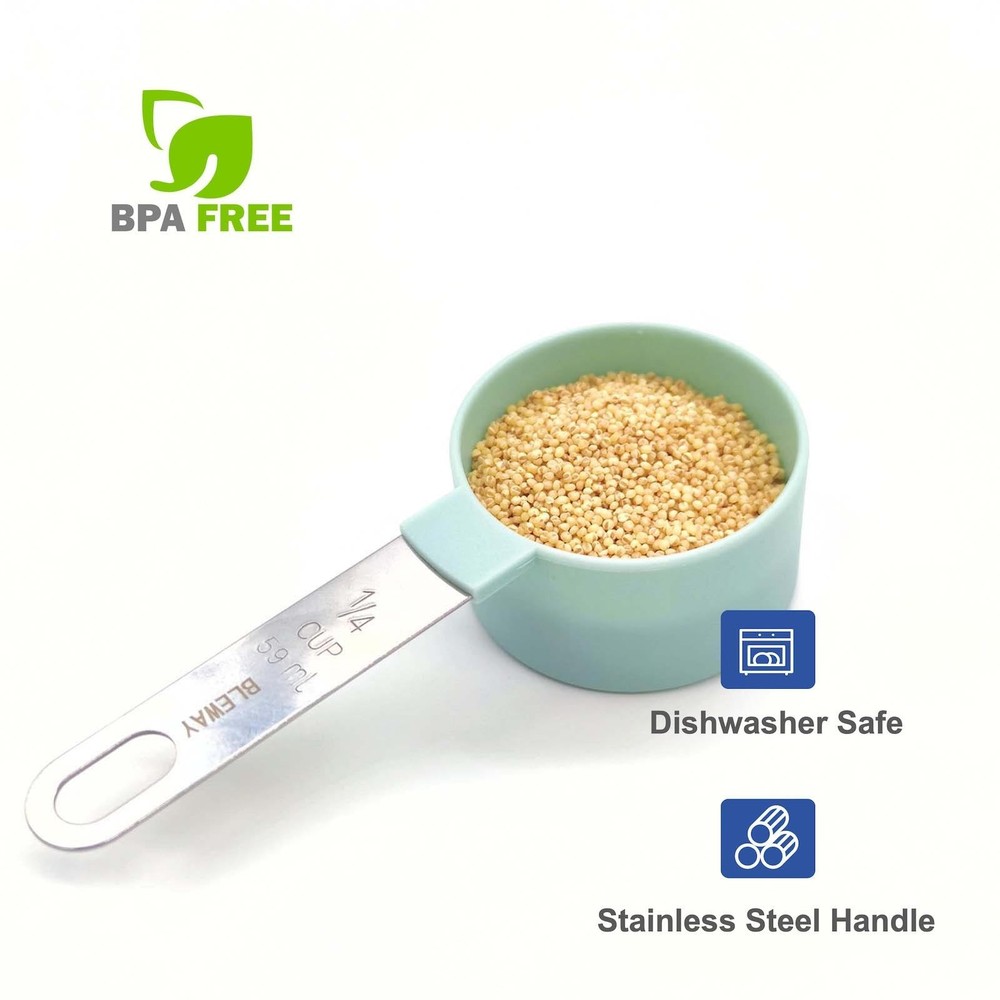 Easy to Read Measuring Cups & Spoons Set for Visually Impaired, Stackable Cup...