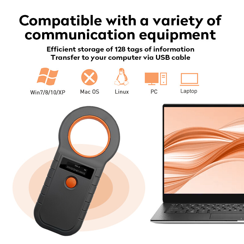 Universal Pet ID Microchip Scanner ISO FDX-B Handheld Animal Chip RFID Reader