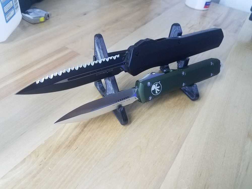 Polymer 2 dual double Knife Display Stand Knife Rack knives