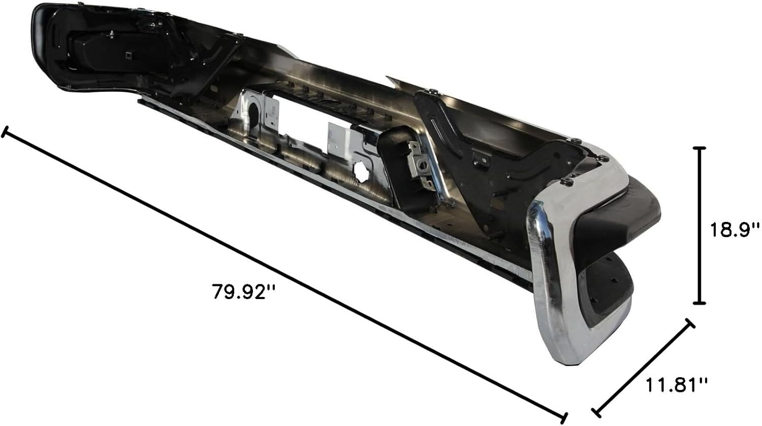 Chrome Rear Bumper Assembly Compatible with 2020-2024 Sierra Silverado 1500