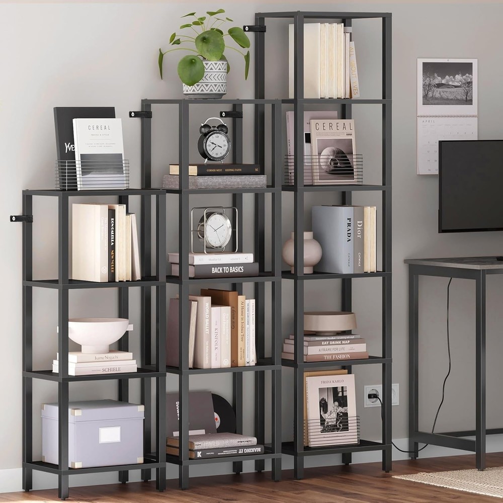 Bookshelf 6-Tier Tall Book Shelf Narrow Bookcase Small Space DIY Stackable