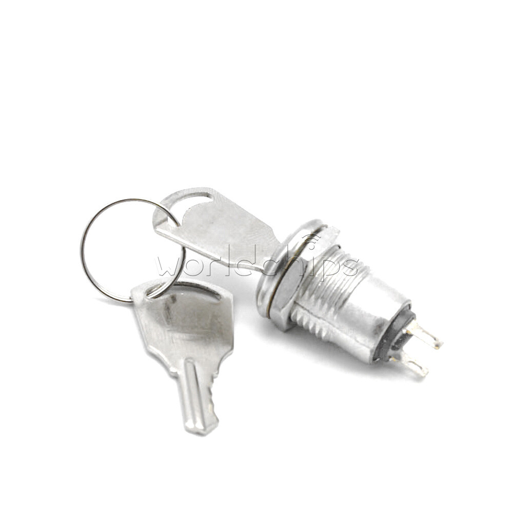 10pcs Mini Lock Power Switch with Security Key On/Off 1A 250V Button Set 2-gears