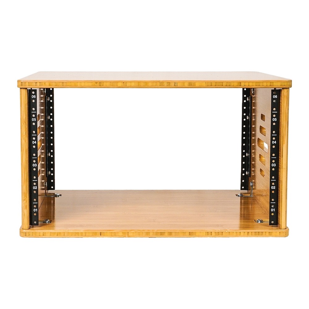 Sound Town DIY 6U Solid Bamboo Studio Rack - 14.2" Depth, Ventilation STBR-6U