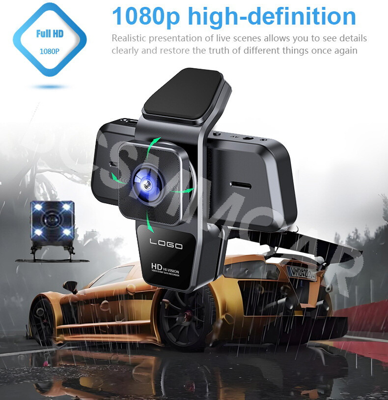 3 Channel Car DVR Camera Dash Cam Video Recorder Night Vision Loop Recording