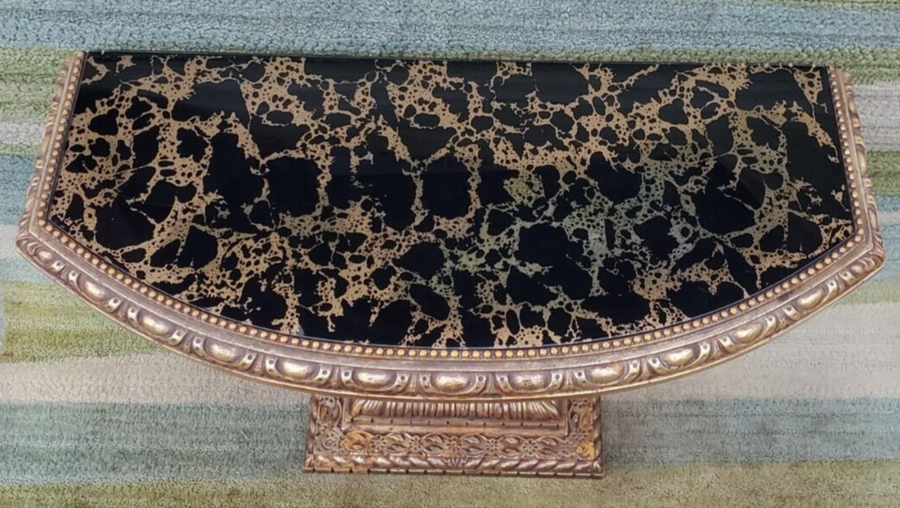 Hollywood Regency Grosfeld House Gilded Shell Console Table Clamshell