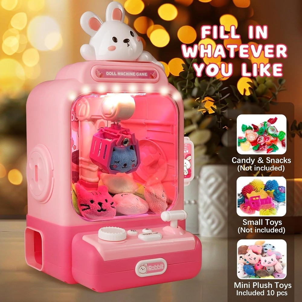 Mini Claw Machine for Kids, Lights & Sounds