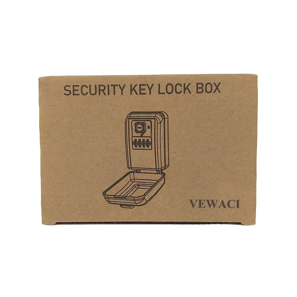 WallMounted 4Digit Combination Key Lock Box Resettable Weatherproof Storage