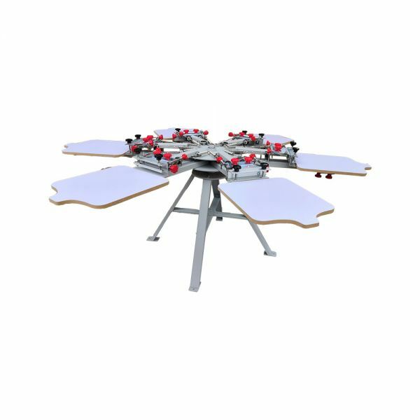 6 Color 6 Station Silk Screen Printing Press Machine Micro Registration