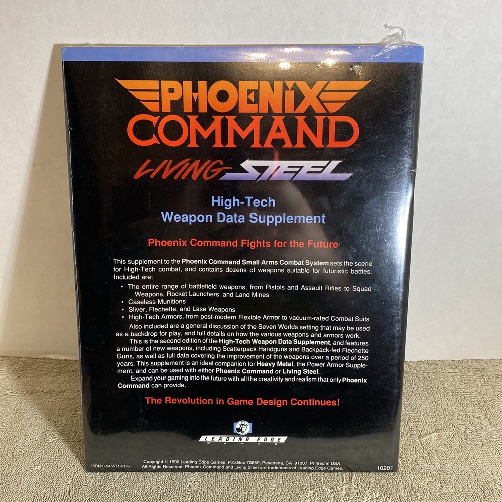 Phoenix Command High-Tech Weapon Data Supplement 1988 Paperback Book Sealed NEW