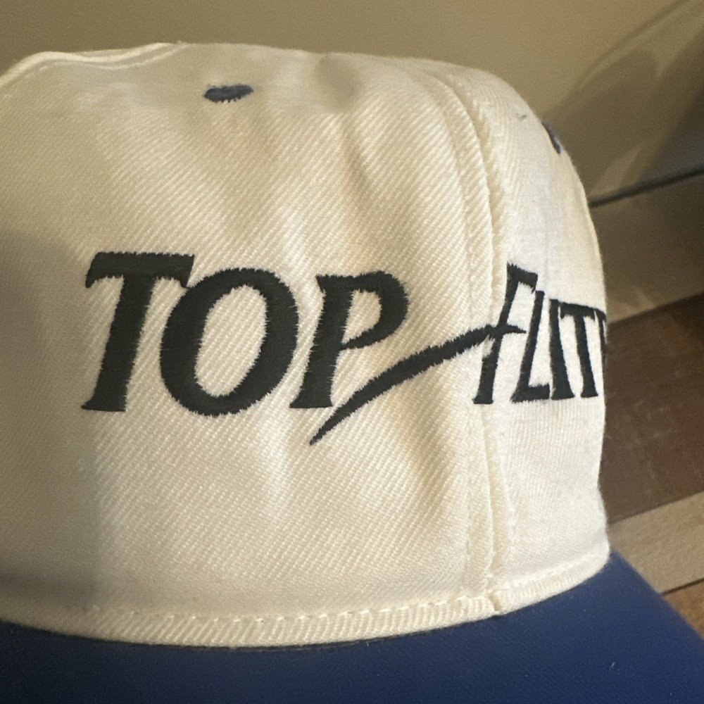 Vintage Top Flite Golf Hat White Blue