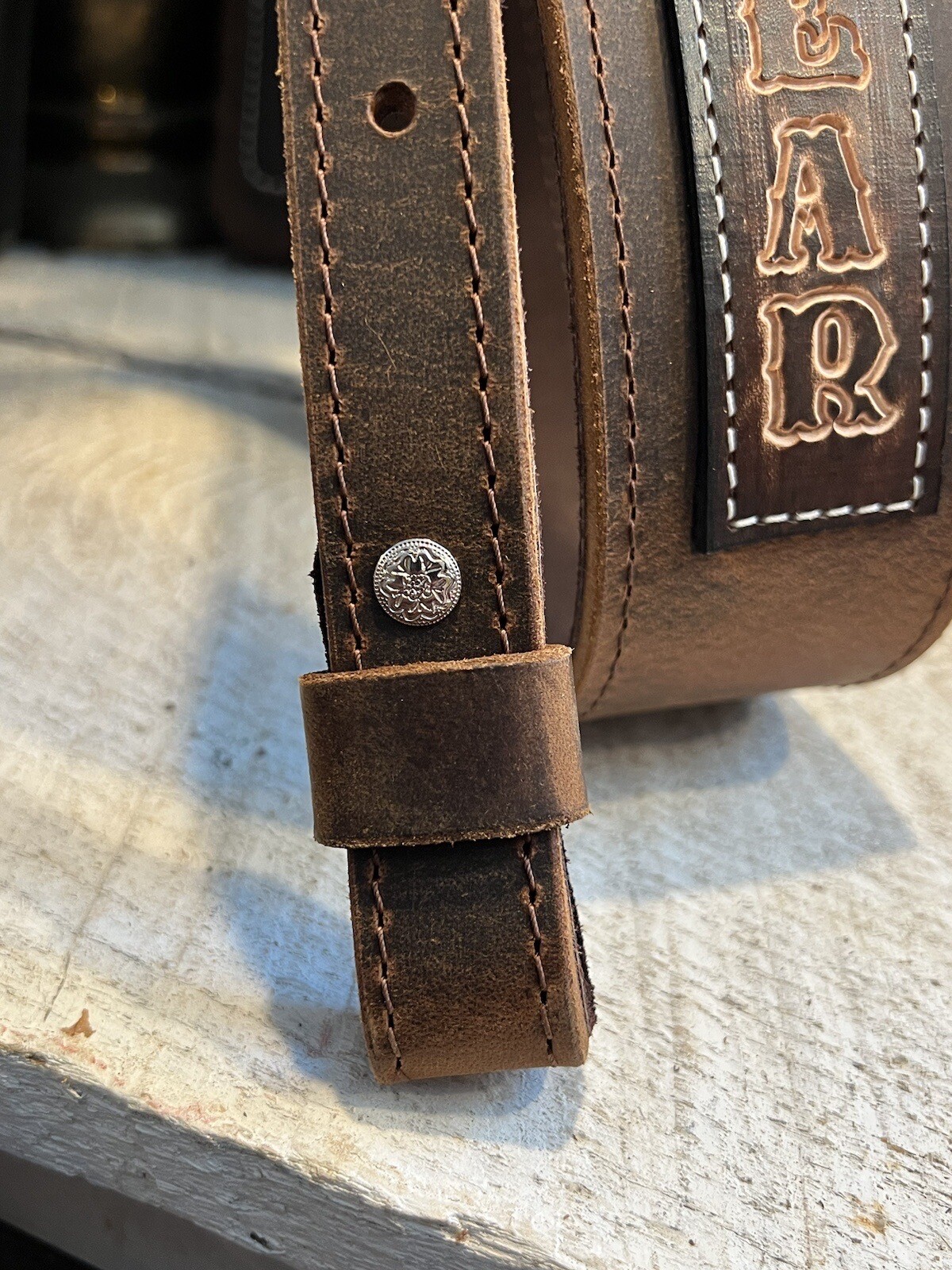 Buffalo Leather Rifle Sling - Handmade Strap - Personalized - Made in USA