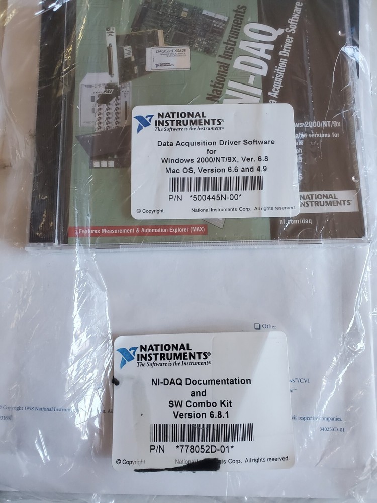 NATIONAL INSTRUMENTS NI-DAQ documentation  SW Combo kit  VER 6.8.1