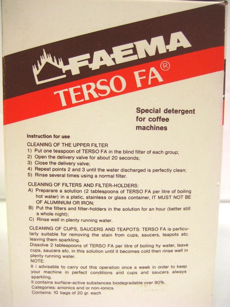 FAEMA TERSO FA Espresso Brew Group Cleaning Detergent