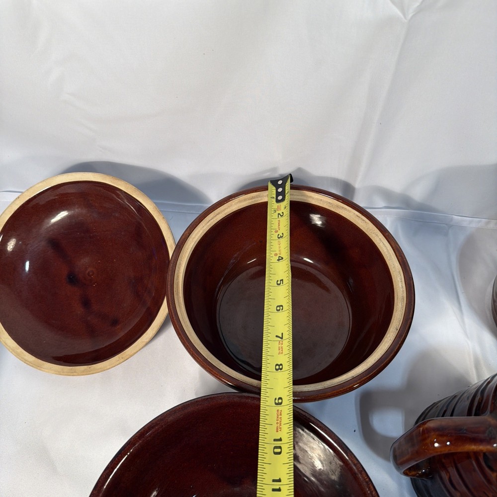 MarCrest Ovenproof Stoneware Pottery Brown Glazes Set USA