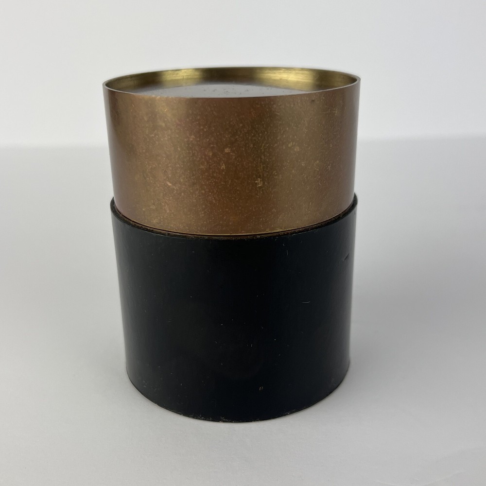 Vtg Cigarette Box Germany Brass Leather