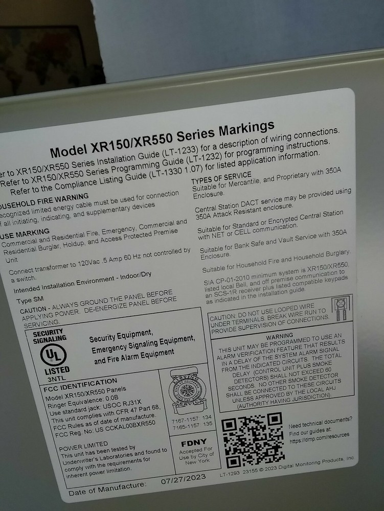 DMP XR15ONL-G 124 system