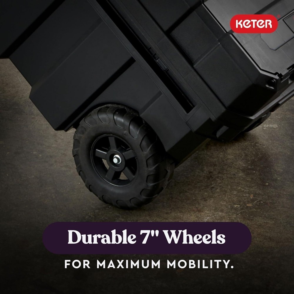 Masterloader Resin Rolling Tool Box W/ Locking System Removable Bins Perfect New