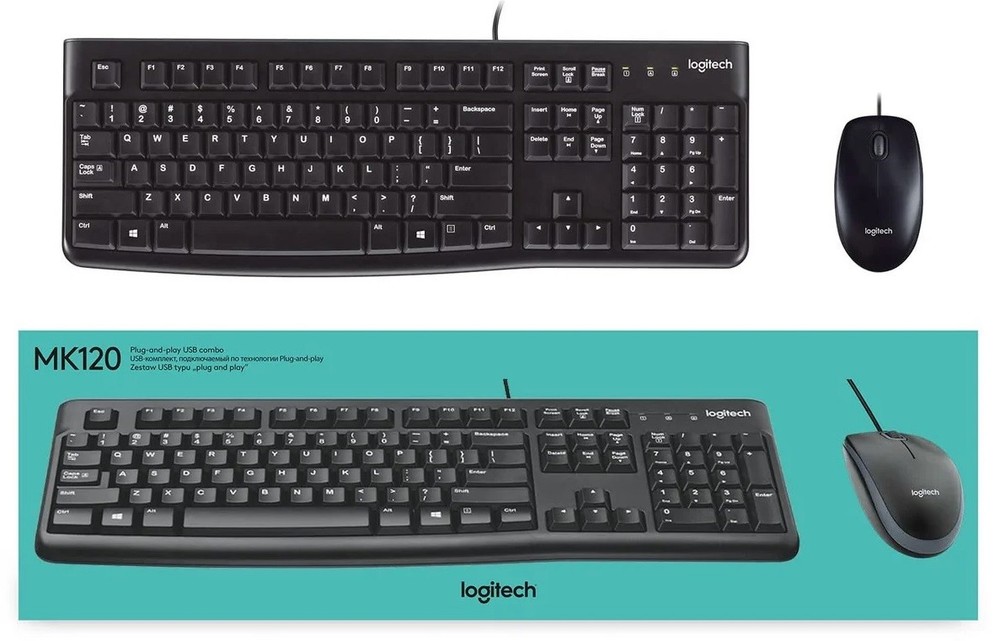 LogitechWired Keyboard and Mouse Combo MK120 (920-002565)
