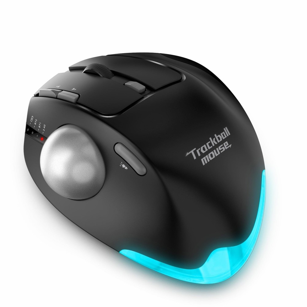 zelotes Trackball Mouse,Rechargeable Wireless Bluetooth Mouse,4800 DPI (5-Lev...