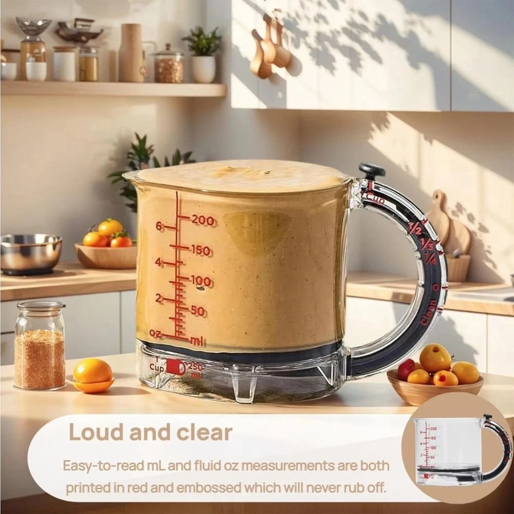 4-In-1 Adjustable Measuring Cup - Multi-Functional up Cup Measuring Cup,