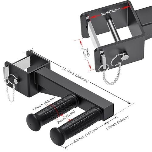 Nordic Hamstring Curl Attachment, 3"x3" Dip Bar Attachment (Soft Rubber Handle)