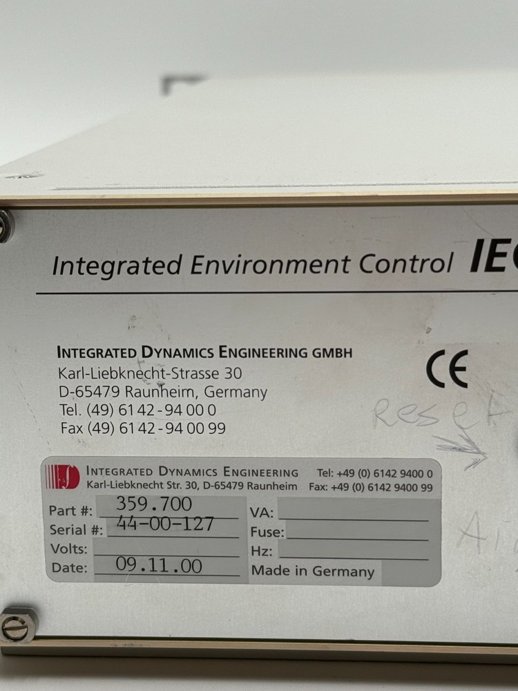 Integrated Dynamics Engineering (IDE) IEC 359 700 Environmental Control Unit