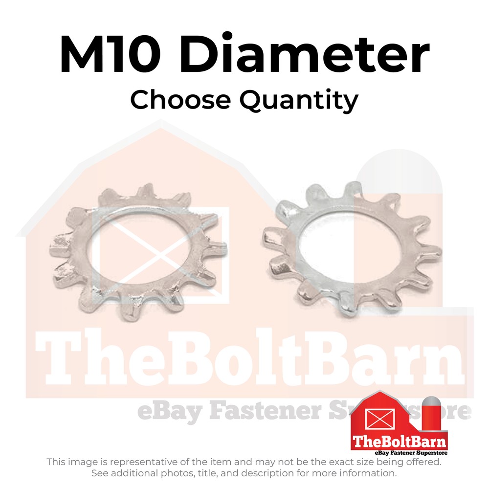 M10 A2-70 Stainless Steel External Tooth Lock Washers (Pick Quantity)