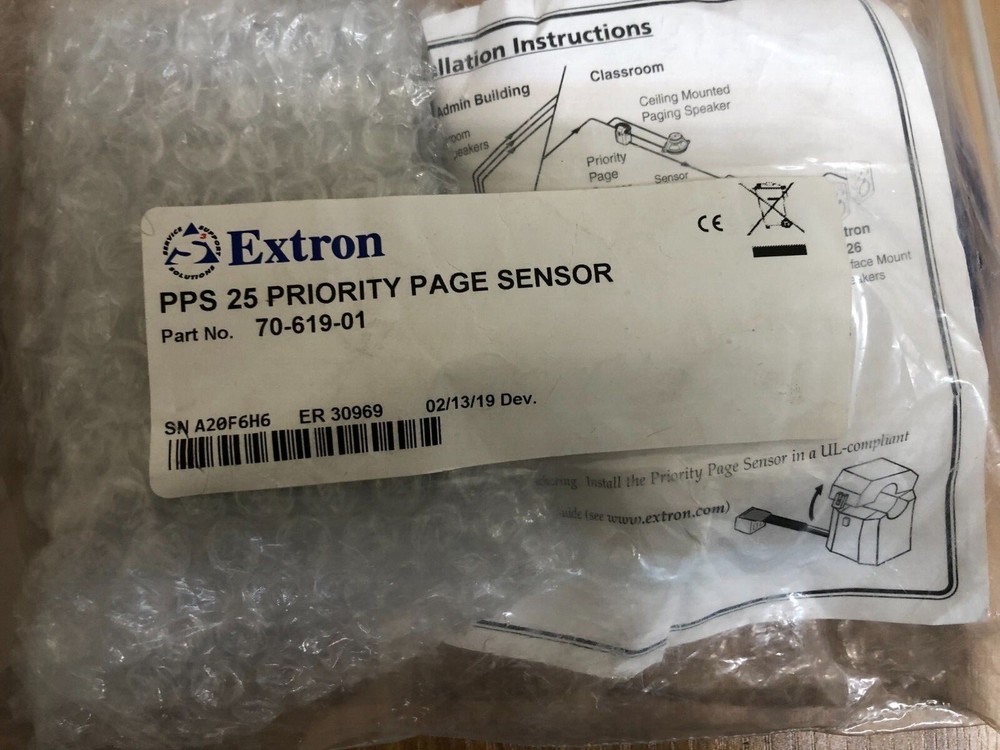 EXTRON PRIORITY PAGE SENSOR KIT 70-619-01, CABLE AND BOX ONLY! FOR PPS 25 SENSOR