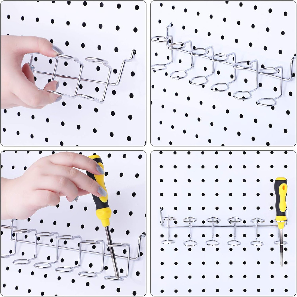 Pegboard Screwdriver Holders Peg Board Organizer Accessories Multi Ring Tool Hol