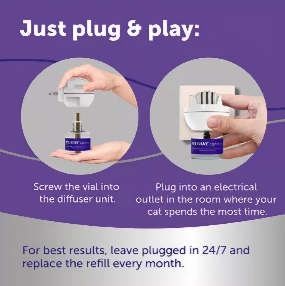 Feliway Optimum Enhanced Calming (2) 48 mL Diffuser Refills for Cats, New 12/26+