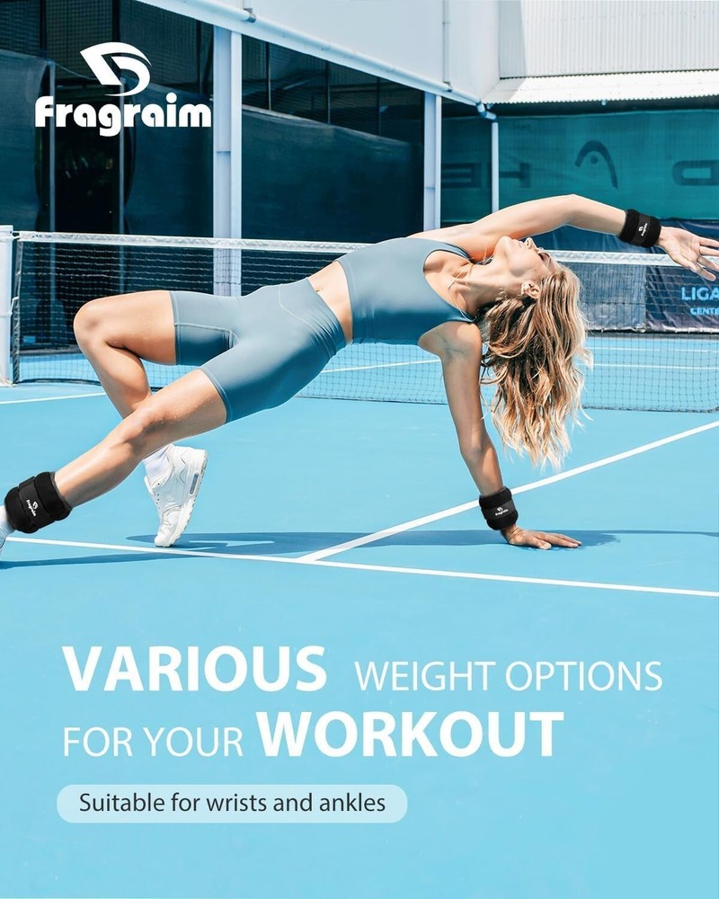 Lightweight & Portable Ankle Weights, Adjustable from 1 to 10 LBS for Workouts