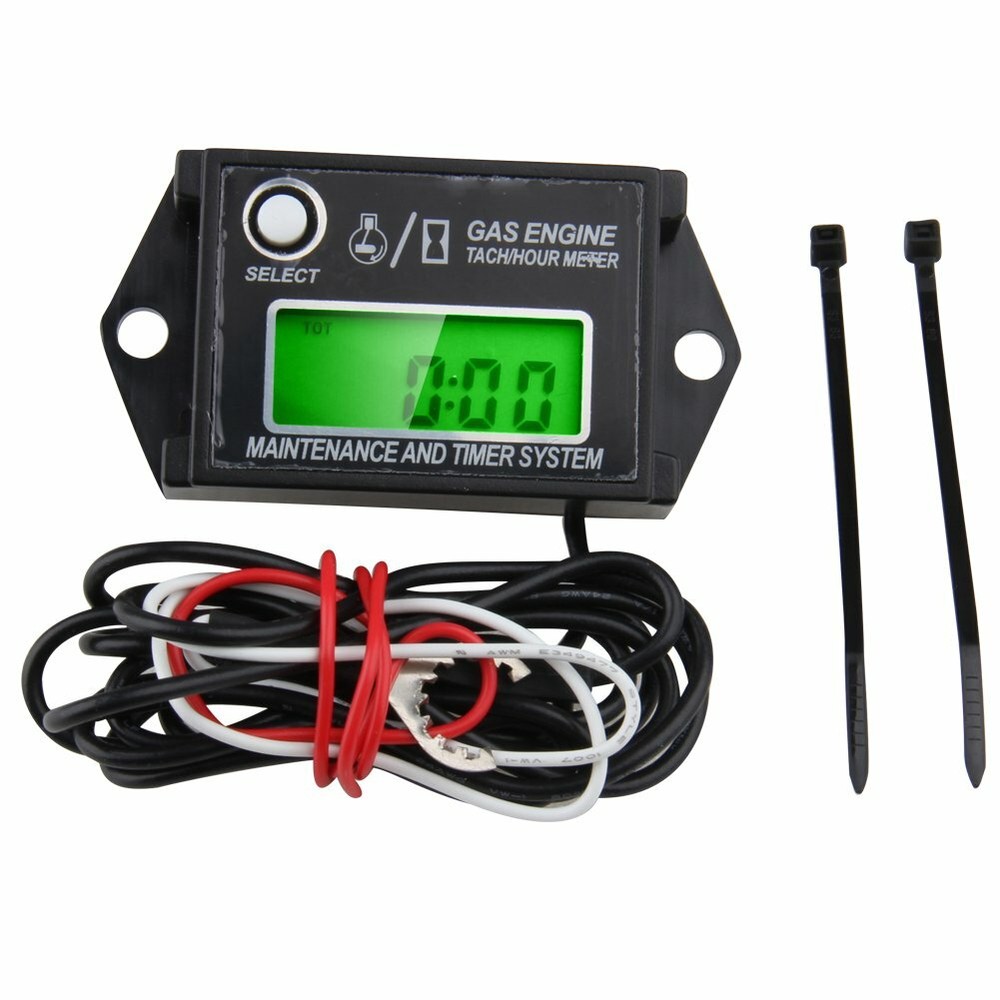 Waterproof Tachometer Tiny Tach/Hour Meter for 2 Stroke & 4 Stroke Small Engine