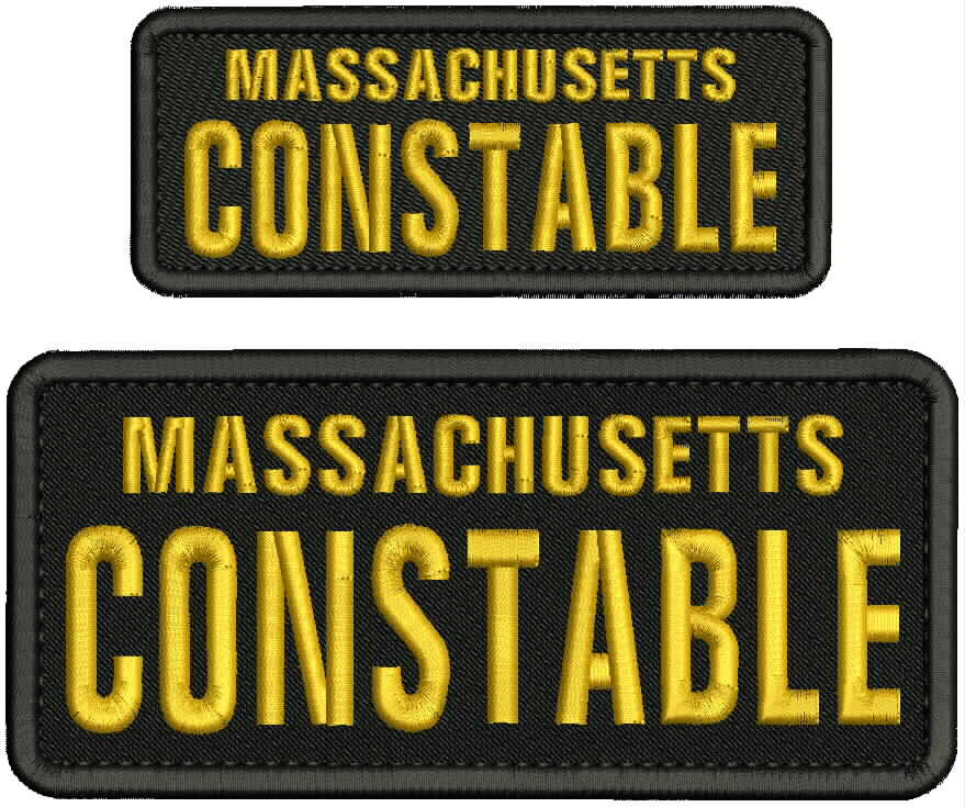 massachusetts constable embroidery patch 3x7 and 2x5 Velcr@ on back