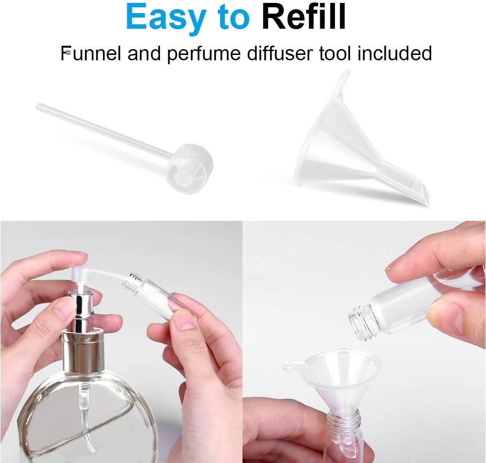 Portable Mini Refillable Perfume Bottle, 3 Pcs Travel Size Perfume Atomizer Empt