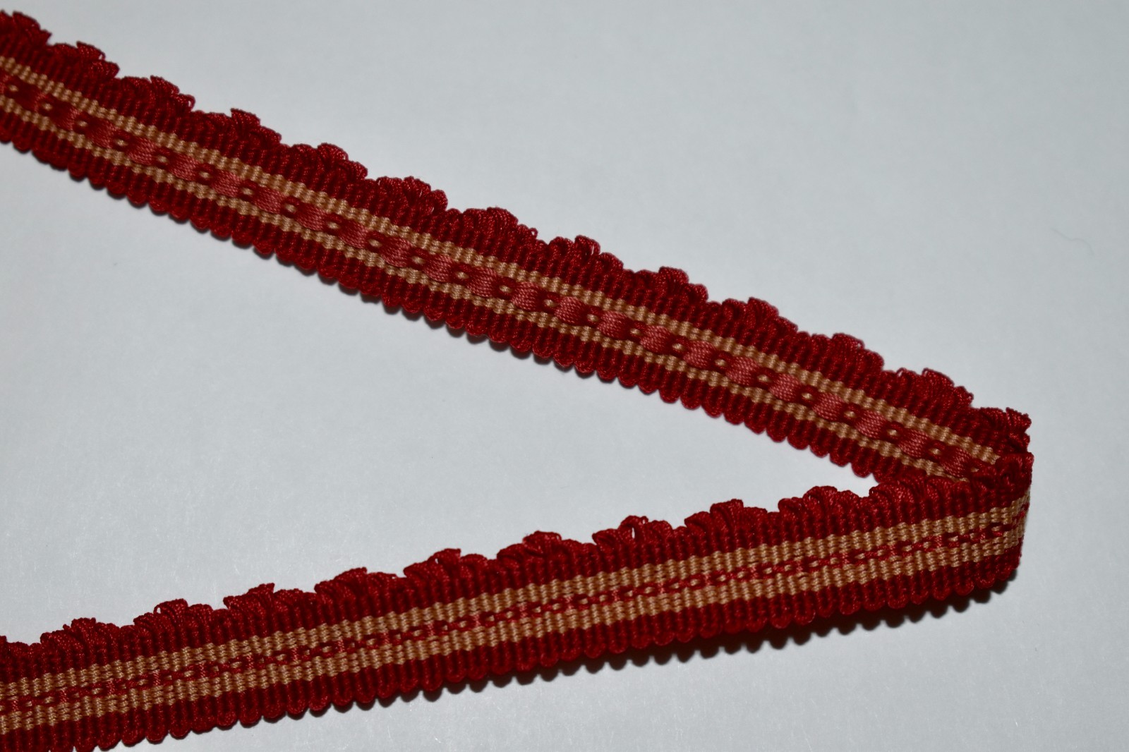 6.56 yds (4pcs=236") Samuel & Sons LANCASTER GIMP Red (Dark Red) 1/2"wide Trim