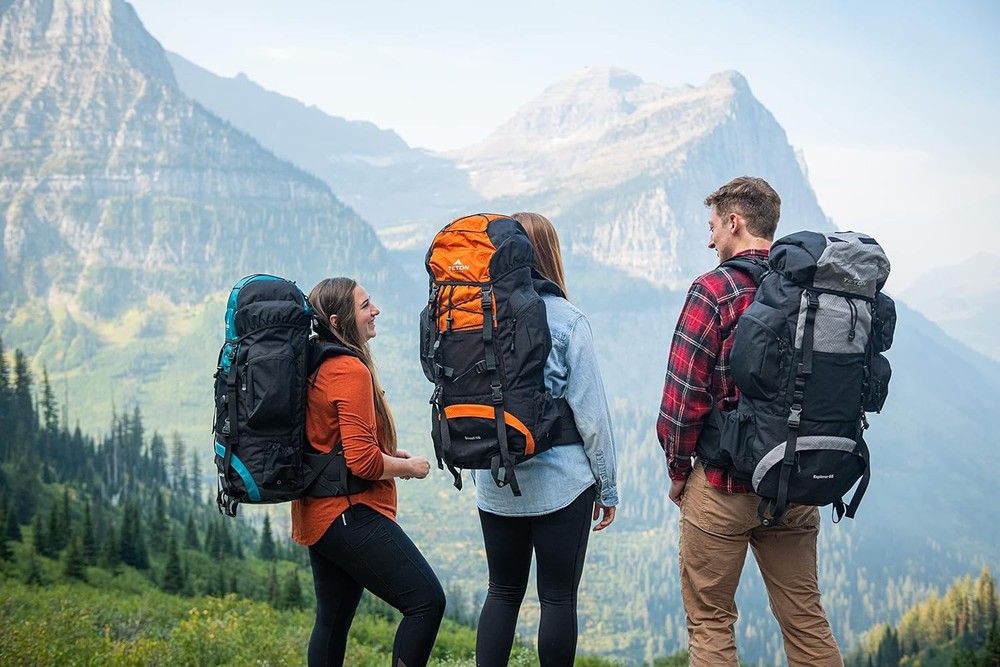 TETON 75L Explorer Internal Frame Backpack for Hiking, Camping, 75L, Ocean