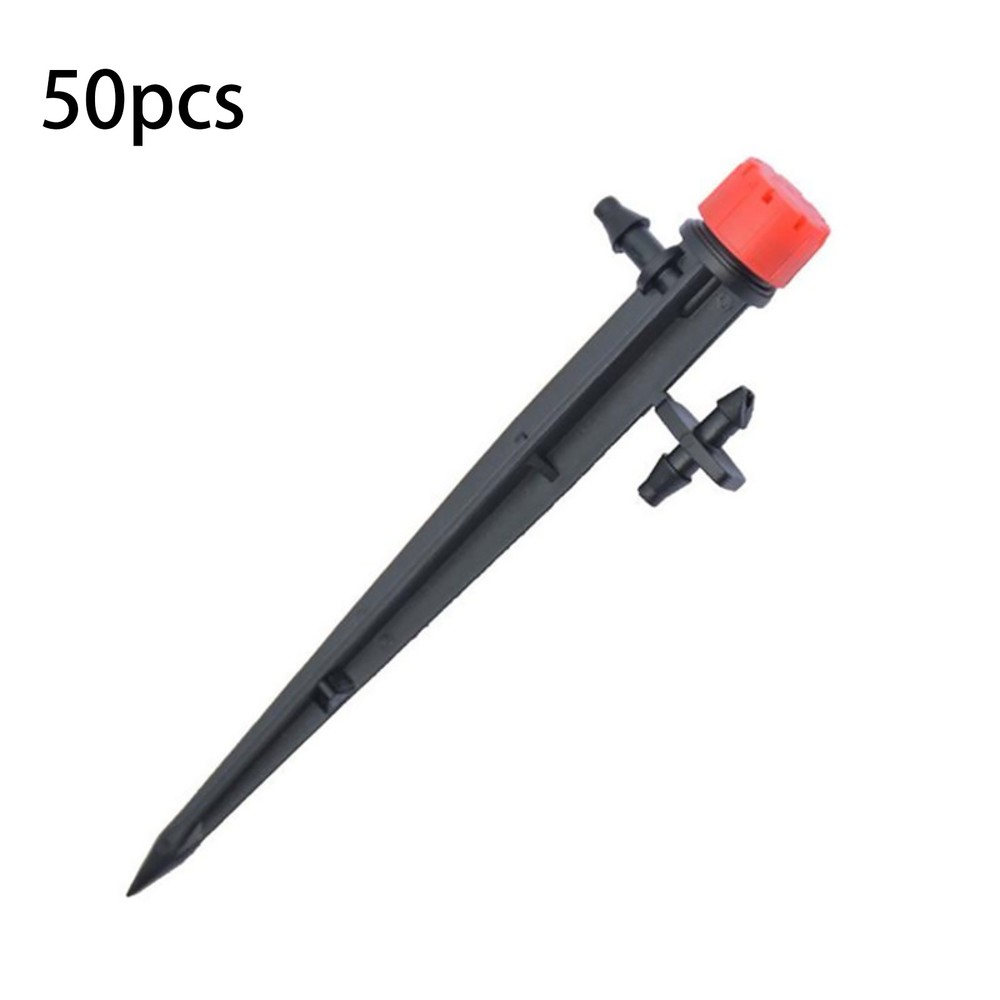 50Pack Adjustable Water Flow Irrigation Dripper Nozzle Stake Emitter Drip mm
