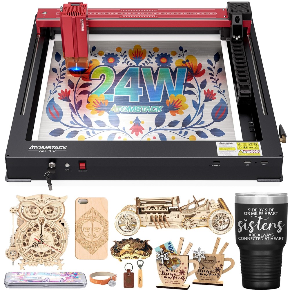 ATOMSTACK A24 PRO 120W Laser Engraver 24W Output Laser Engraving Cutting Machine