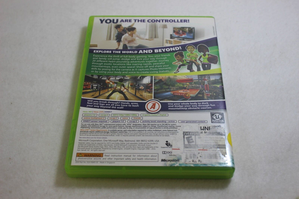 Microsoft Kinect Sensor for XBox 360 With Kinect Adventures Game ~ Complete