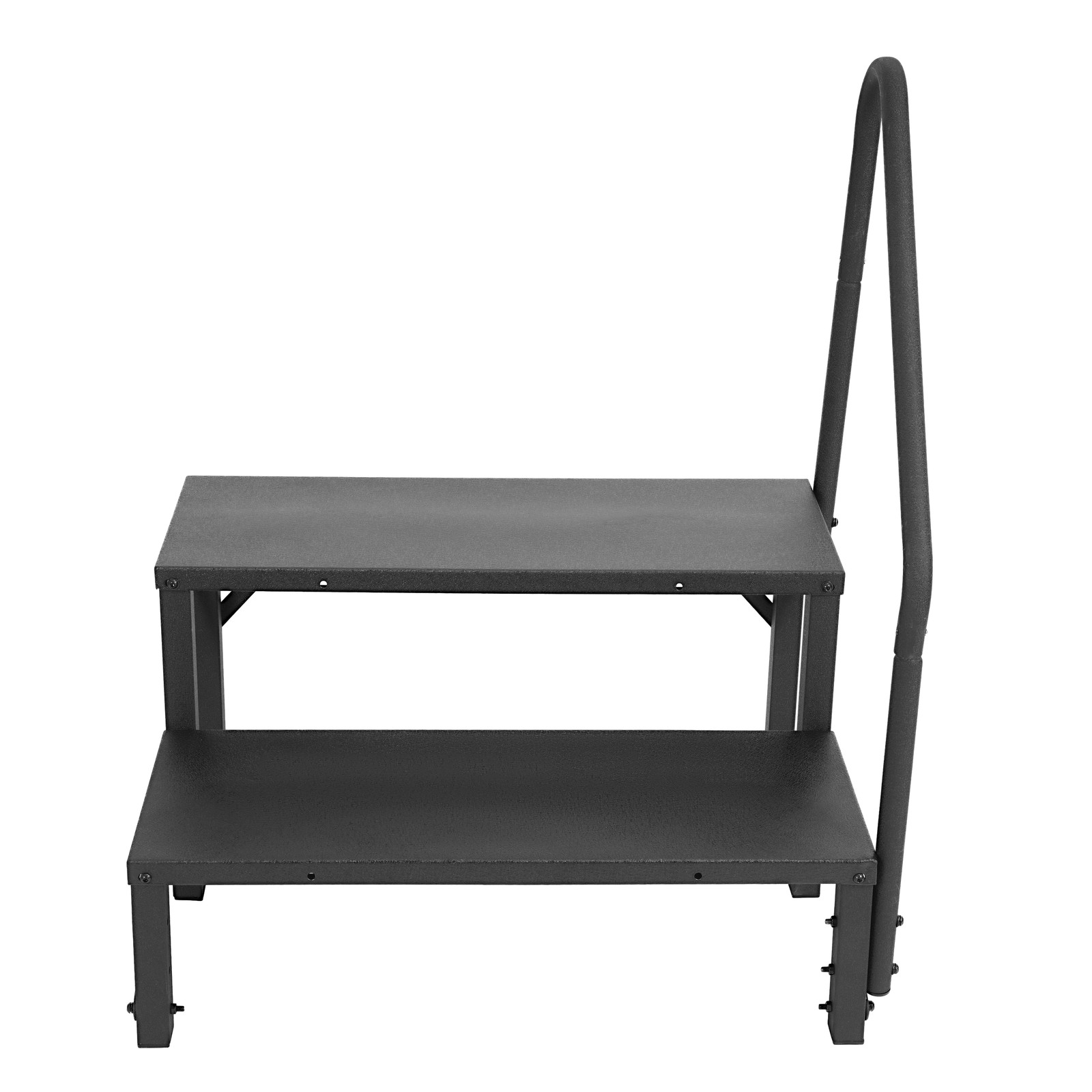 2 Steps Ladder RV Step w/Handrail For Trailer Travel Camper Mobile Home Stairs