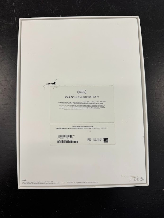 iPad 4th Gen . 11 inch. *Box Only* plus documents