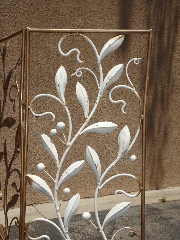 Vintage 68" Tall Floral Three Panel Folding Screen