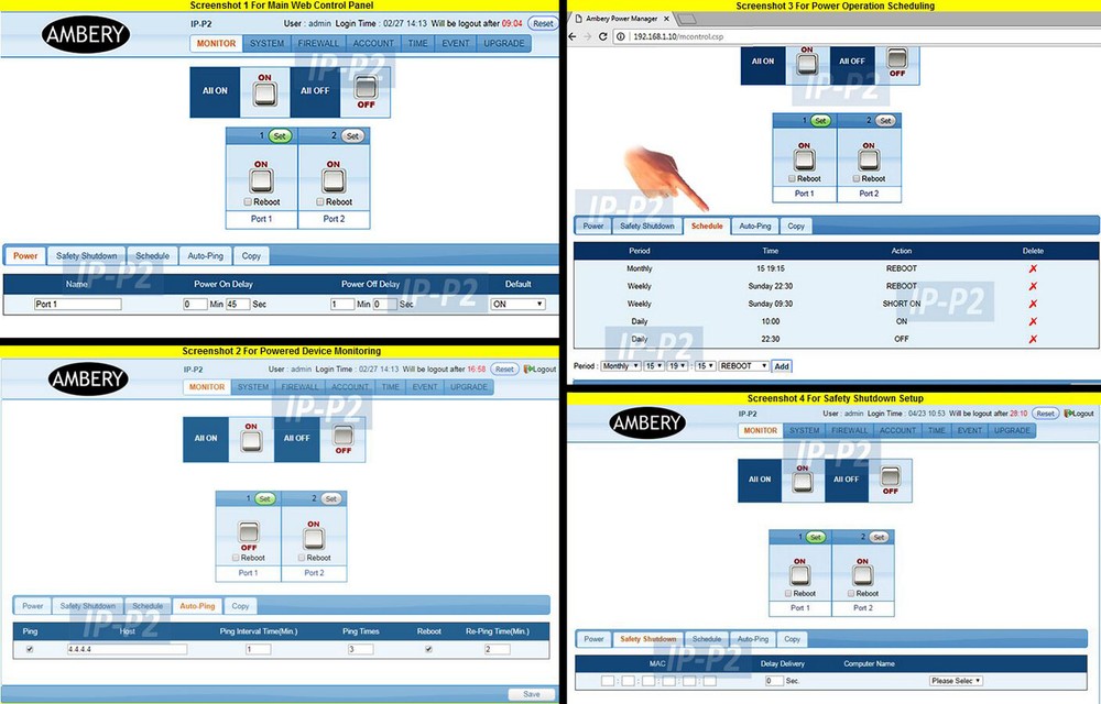 Professional 2-Port Remote Power Switch With Universal AC Outlets