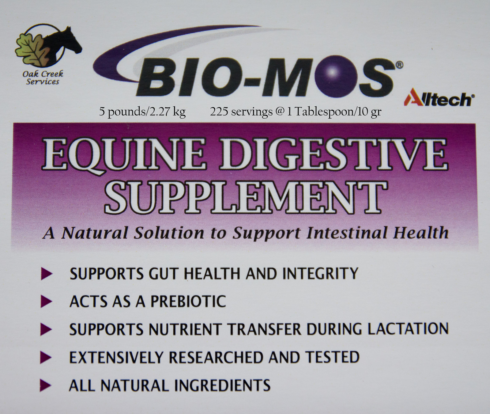 BIO-MOS 4 lb Horse DIGESTIVE ULCeR IMMuNe GUT HEALTH Supplement Alltech 180 serv