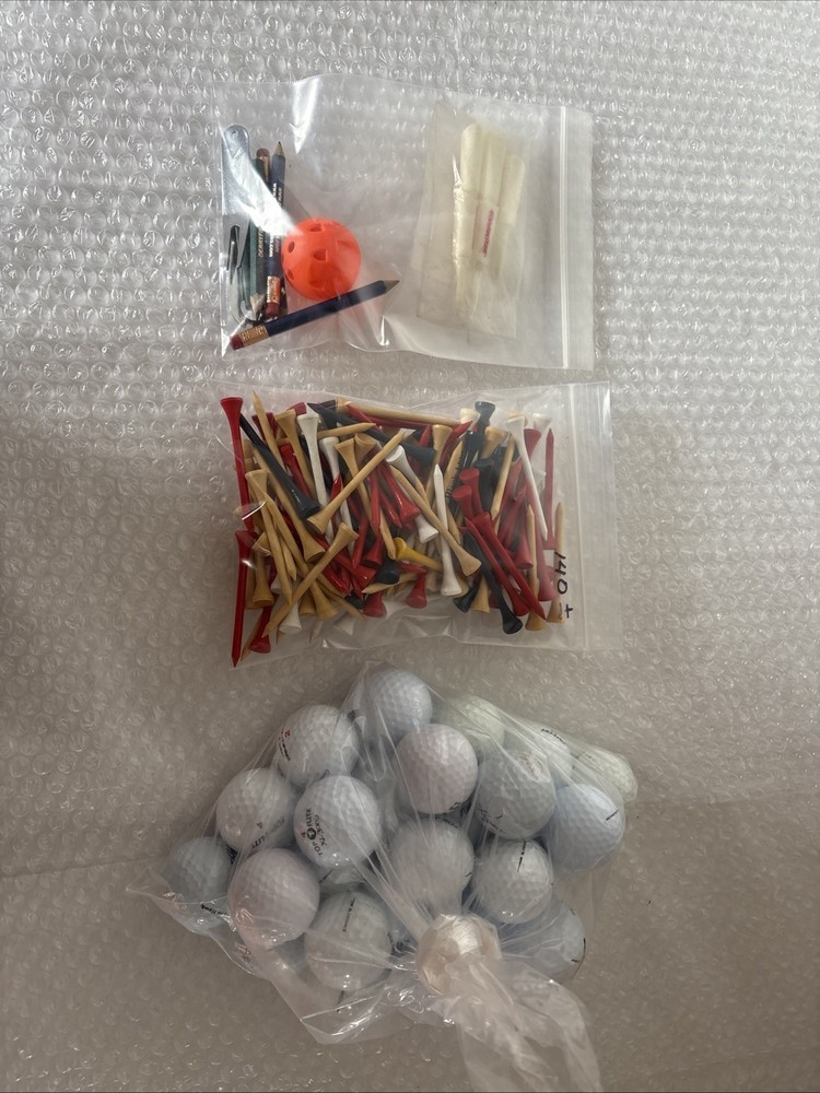 Golf Accessory Bundle Lot – Mixed Balls, Tees, And More