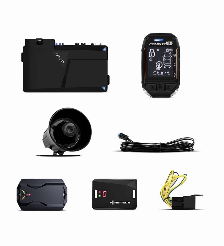 Compustar - All-in-One 2-Way Remote Start + Security Bundle w/LTE Module - Black