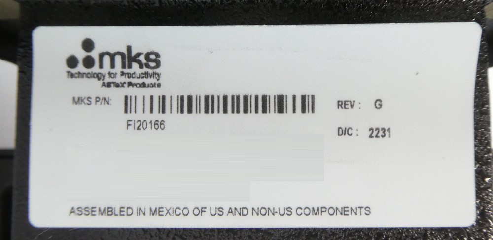 MKS Instruments FI20166 SmartMatch ASTeX Applied Science & Technology New
